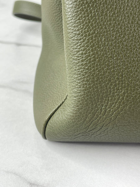 CELINE Dark Olive Grained Calfskin Medium Soft 16 Shoulder Bag