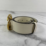 GUCCI Mystic White Calfskin GG MARMONT Belt Size 85/34