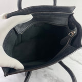 CELINE Black Drummed Calfskin Nano Luggage Crossbody/Shoulder Bag