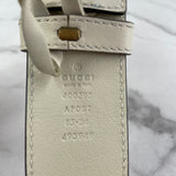 GUCCI Mystic White Calfskin GG MARMONT Belt Size 85/34