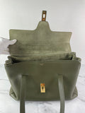 CELINE Dark Olive Grained Calfskin Medium Soft 16 Shoulder Bag
