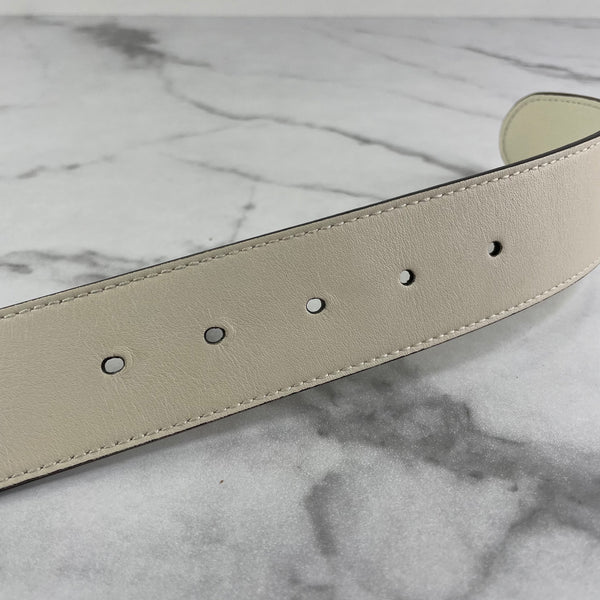 GUCCI Mystic White Calfskin GG MARMONT Belt Size 85/34