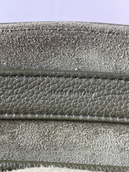 CELINE Dark Olive Grained Calfskin Medium Soft 16 Shoulder Bag