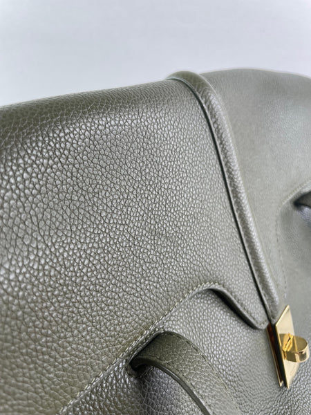 CELINE Dark Olive Grained Calfskin Medium Soft 16 Shoulder Bag