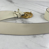 GUCCI Mystic White Calfskin GG MARMONT Belt Size 85/34