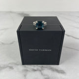 David Yurman Chatelaine® Ring Sterling Silver with Hampton Blue Topaz and Diamonds Size 6.5