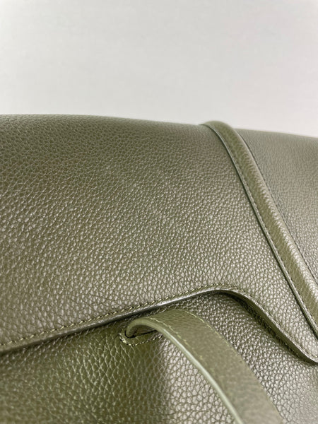 CELINE Dark Olive Grained Calfskin Medium Soft 16 Shoulder Bag