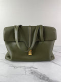 CELINE Dark Olive Grained Calfskin Medium Soft 16 Shoulder Bag
