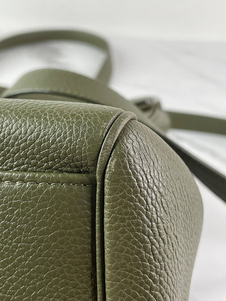 CELINE Dark Olive Grained Calfskin Medium Soft 16 Shoulder Bag
