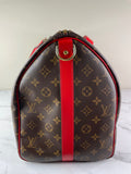 LOUIS VUITTON Monogram Keepall Bandoulière 50 Coquelicot Red