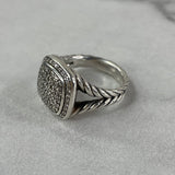 David Yurman Albion® Ring Sterling Silver with Pavé Diamonds, 11mm Size 6.5