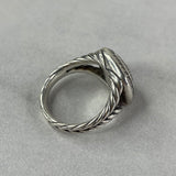 David Yurman Albion® Ring Sterling Silver with Pavé Diamonds, 11mm Size 6.5