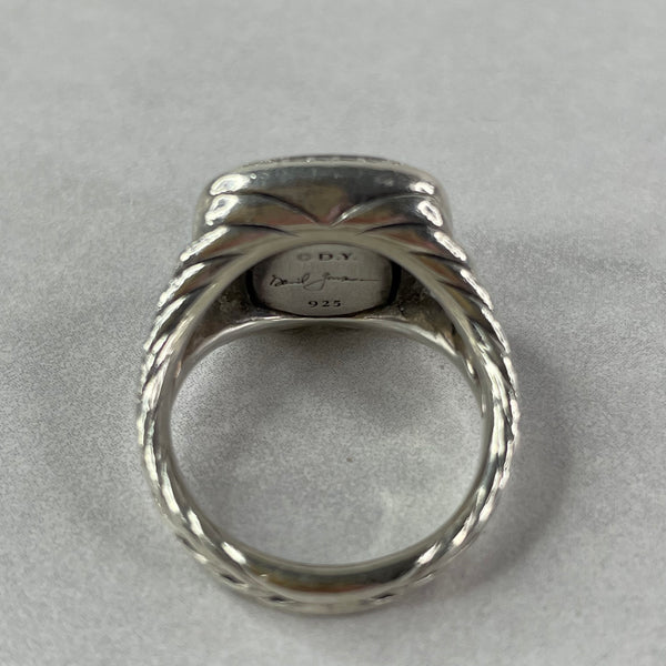 David Yurman Albion® Ring Sterling Silver with Pavé Diamonds, 11mm Size 6.5