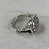 David Yurman Albion® Ring Sterling Silver with Pavé Diamonds, 11mm Size 6.5