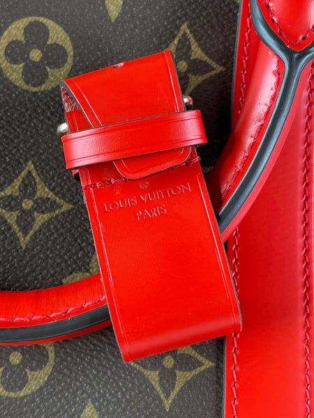 LOUIS VUITTON Monogram Keepall Bandoulière 50 Coquelicot Red
