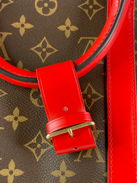 LOUIS VUITTON Monogram Keepall Bandoulière 50 Coquelicot Red