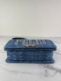 CHANEL Blue Denim and Woven Tweed Medium Boy Bag