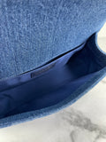 CHANEL Blue Denim and Woven Tweed Medium Boy Bag
