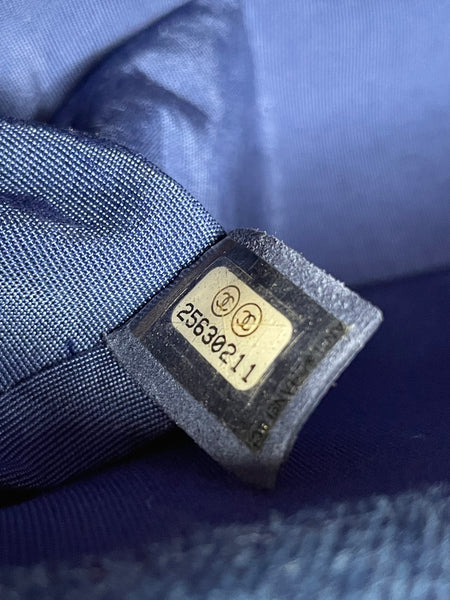 CHANEL Blue Denim and Woven Tweed Medium Boy Bag