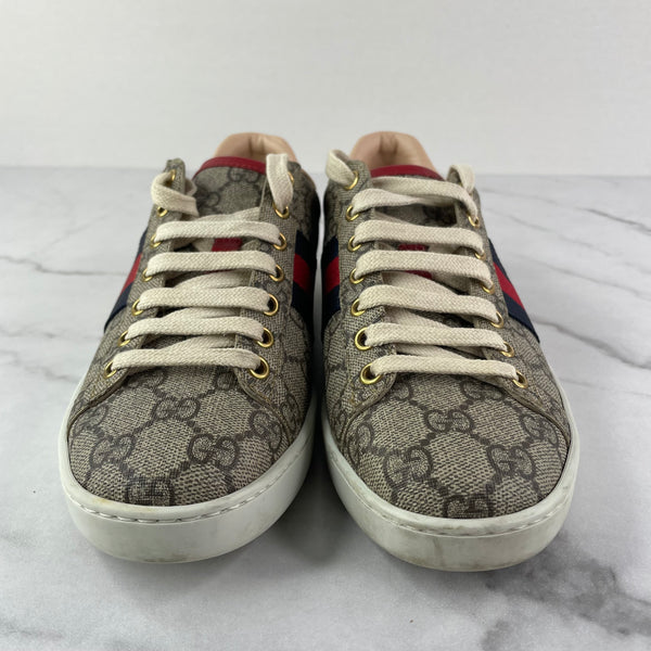 GUCCI Ladies Ace GG Supreme Canvas Sneakers Size 36