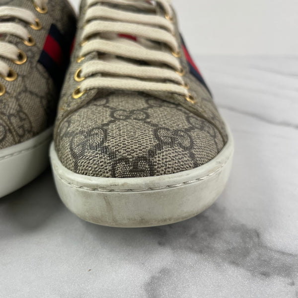 GUCCI Ladies Ace GG Supreme Canvas Sneakers Size 36