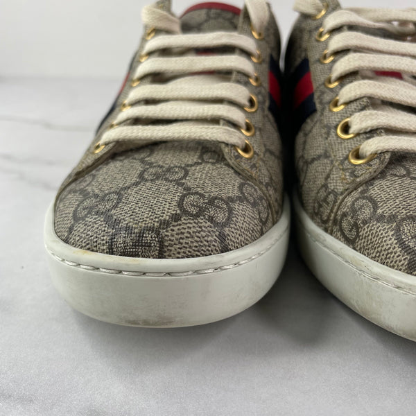 GUCCI Ladies Ace GG Supreme Canvas Sneakers Size 36