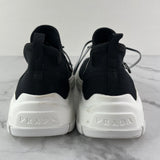 Prada Black Knit Fabric Lace Up Sneakers Size 37.5