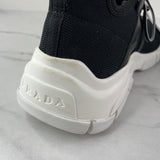 Prada Black Knit Fabric Lace Up Sneakers Size 37.5