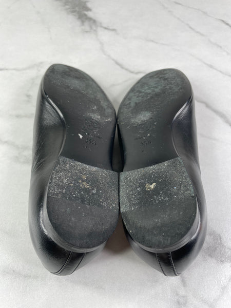CHANEL CC Black Loafers Size 35.5