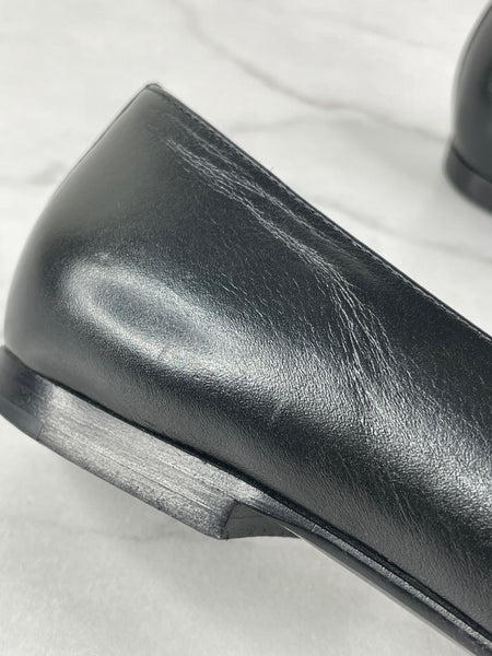 CHANEL CC Black Loafers Size 35.5