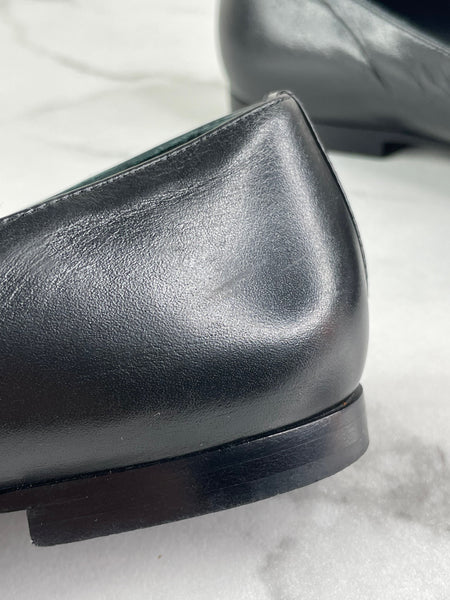 CHANEL CC Black Loafers Size 35.5