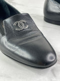 CHANEL CC Black Loafers Size 35.5