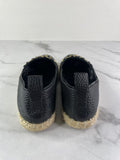 Louis Vuitton Black Leather Tropical Bloom Espadrille Flats Size 35.5