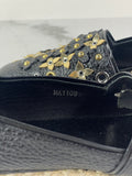 Louis Vuitton Black Leather Tropical Bloom Espadrille Flats Size 35.5