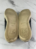 Louis Vuitton Black Leather Tropical Bloom Espadrille Flats Size 35.5