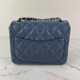 CHANEL Dark Blue Caviar Quilted Mini Square Flap Bag