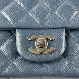 CHANEL Dark Blue Caviar Quilted Mini Square Flap Bag