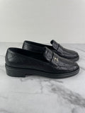 CHANEL Black CC Logo Quilted Leather Loafers Size 35.5