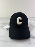 CELINE BLACK INITIAL BASEBALL CAP IN COTTON Size Medium