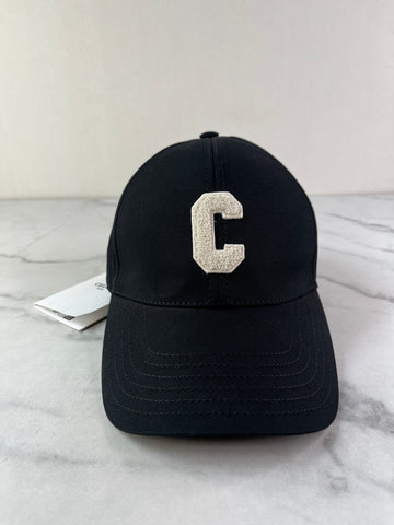 CELINE BLACK INITIAL BASEBALL CAP IN COTTON Size Medium