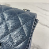 CHANEL Dark Blue Caviar Quilted Mini Square Flap Bag