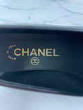 CHANEL Black CC Logo Quilted Leather Loafers Size 35.5
