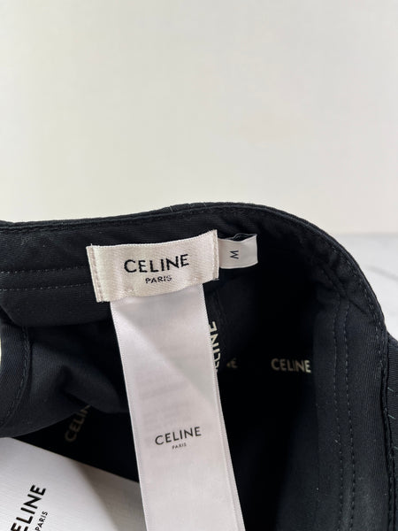 CELINE BLACK INITIAL BASEBALL CAP IN COTTON Size Medium