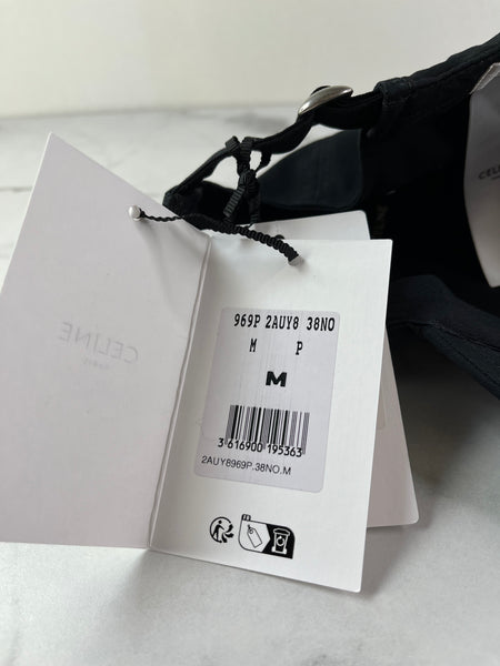 CELINE BLACK INITIAL BASEBALL CAP IN COTTON Size Medium