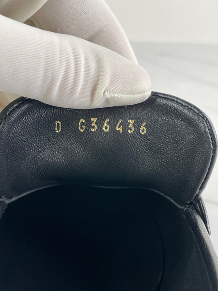 CHANEL Black CC Logo Quilted Leather Loafers Size 35.5