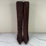 CHRISTIAN LOUBOUTIN Expresso Brown Suede “Kate Botta 85” knee-high boots Size 38.5