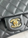 CHANEL Black Lambskin Quilted Mini Rectangular Pearl Crush Flap Crossbody/Shoulder Bag