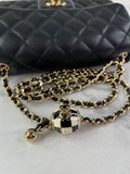 CHANEL Black Lambskin Quilted Mini Rectangular Pearl Crush Flap Crossbody/Shoulder Bag