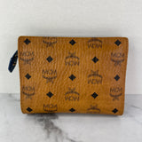 MCM Cognac Brown Small Visetos Zip Pouch