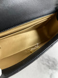 CHANEL Black Lambskin Quilted Mini Rectangular Pearl Crush Flap Crossbody/Shoulder Bag